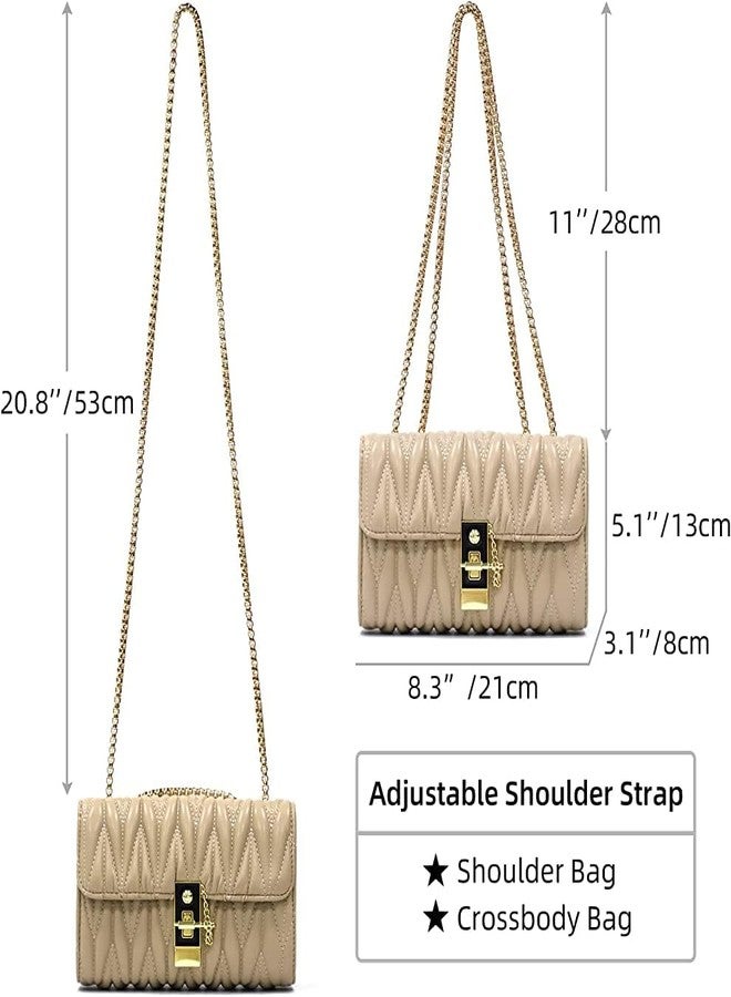 LIKE STYLE PU Women's Sling Bag With Quilted Detail (BEIGE) - Image 4